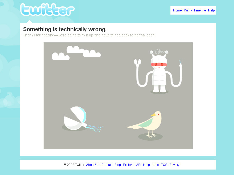 Twitter passando por manutenção