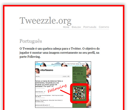 Tweezzle - um quebra-cabeças no Twitter